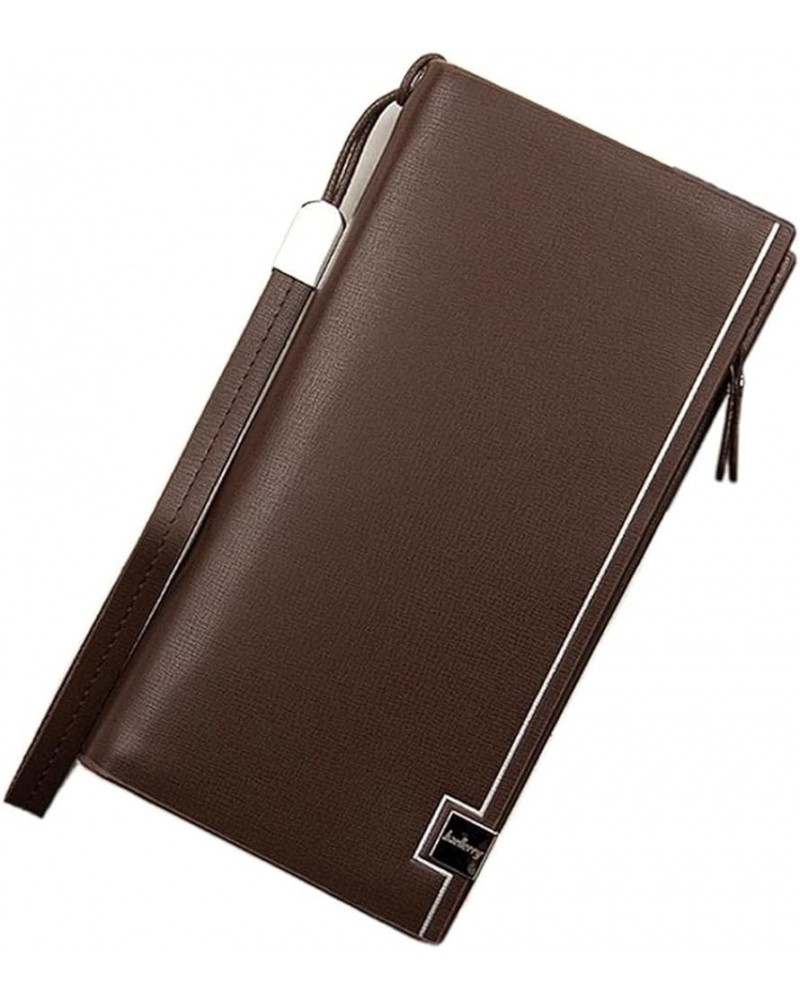 Mens Business Clutch Long Wallets Zipper Credit Card Holder Purse (Color : Black-2) Brown-1 $24.57 Wallets