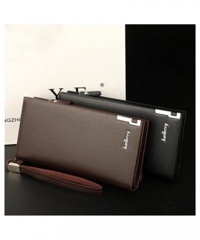 Mens Business Clutch Long Wallets Zipper Credit Card Holder Purse (Color : Black-2) Brown-1 $24.57 Wallets