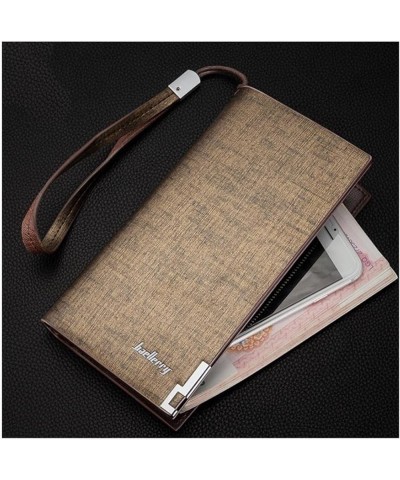 Mens Business Clutch Long Wallets Zipper Credit Card Holder Purse (Color : Black-2) Brown-1 $24.57 Wallets