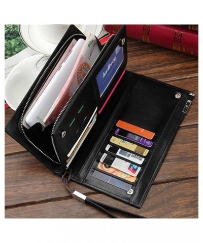 Mens Business Clutch Long Wallets Zipper Credit Card Holder Purse (Color : Black-2) Brown-1 $24.57 Wallets