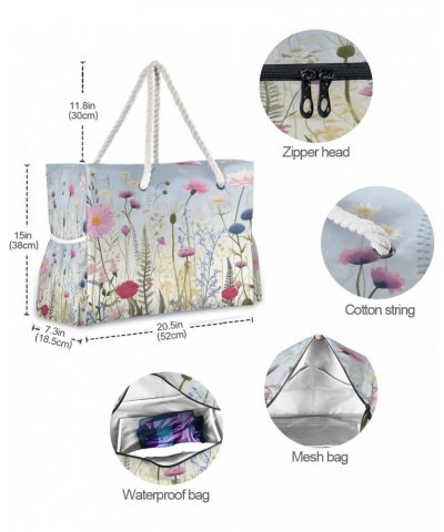 Graffiti Colorful Floral Pattern Beach Bag, Large Beach Bag with Zipper and Wet Pocket, Lightweight and Waterproof for Pool, ...