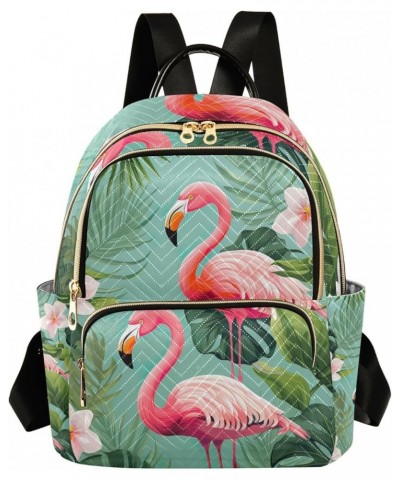 Watercolor with Red Flowers Women's Backpack, Backpack with Luggage Strap, Backpack Travel for Women, M Pink Flamingos and Pa...