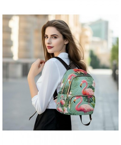 Watercolor with Red Flowers Women's Backpack, Backpack with Luggage Strap, Backpack Travel for Women, M Pink Flamingos and Pa...