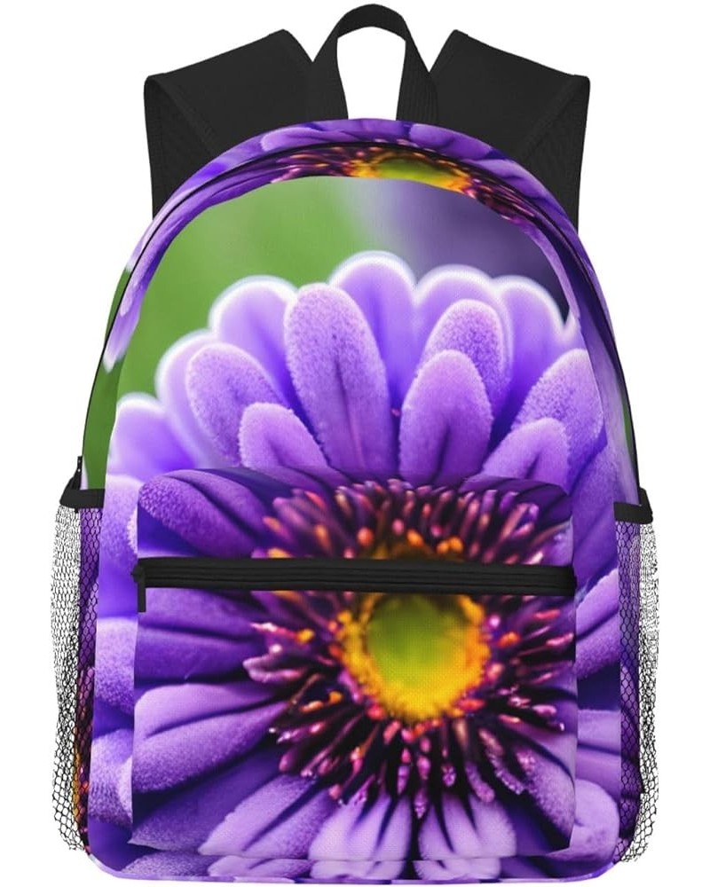 Blooming Cactus Flower Backpack Cute Print Bookbag Women Travel Casual Water-resistant Backpack Travel Bag bags Purple Lavend...