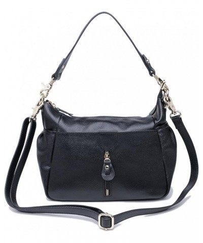 Womens Fashion Cowhide Genuine Leather Shoulder Handbags Crossbody Black $27.45 Totes