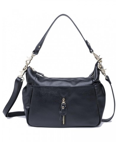 Womens Fashion Cowhide Genuine Leather Shoulder Handbags Crossbody Black $27.45 Totes