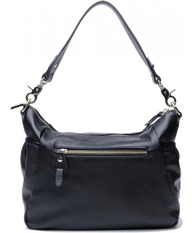 Womens Fashion Cowhide Genuine Leather Shoulder Handbags Crossbody Black $27.45 Totes