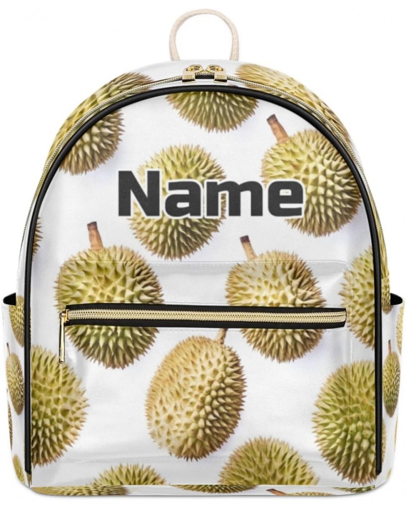 Durian Fruit Custom Mini Backpack Purse for Women Personalized Fashion Leather Small Backpack Shoulder Handbag Travel Bag Sat...