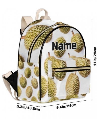 Durian Fruit Custom Mini Backpack Purse for Women Personalized Fashion Leather Small Backpack Shoulder Handbag Travel Bag Sat...