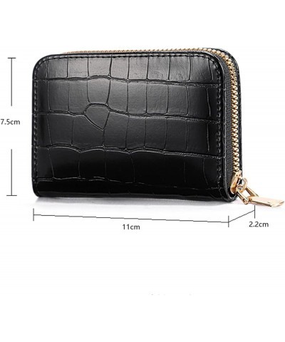 Fashion Pattern Color Solid Card Stone Neutral Women Zipper Purse Wallet Clip Wallet for Men (Coffee, 11X2.2X7.5CM) Black One...