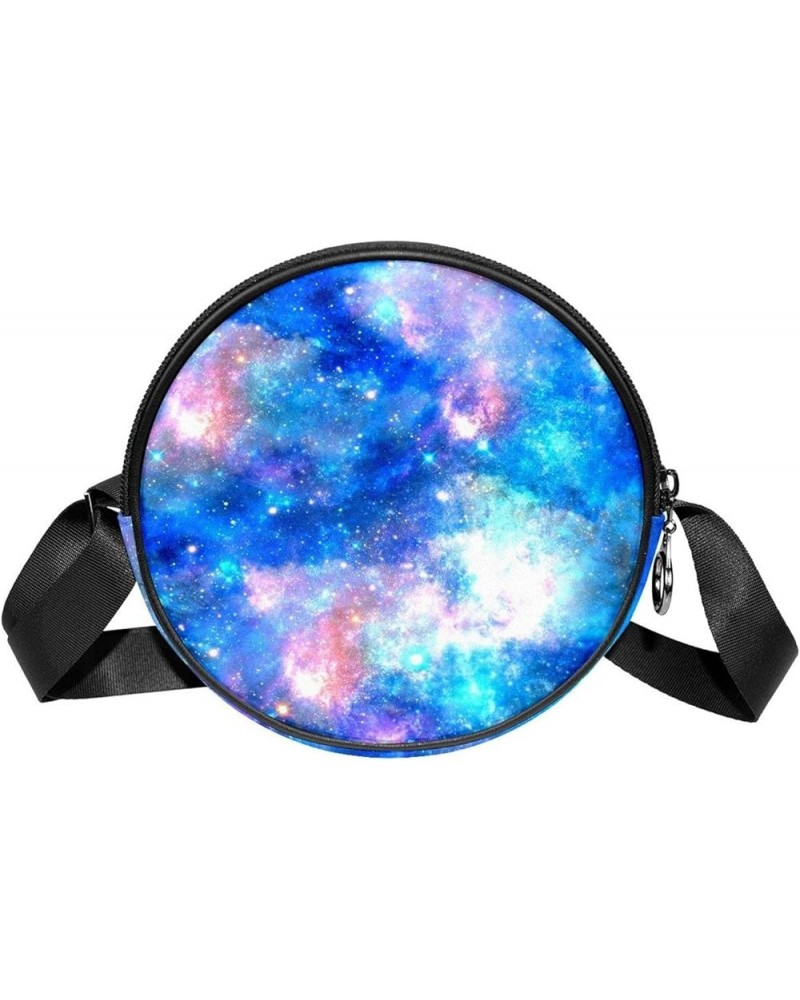 Galaxy Mandala Floral Abstract Crossbody Bag for Women Teen Girls Round Canvas Shoulder Bag Purse Tote Handbag Bag Multi18 $1...