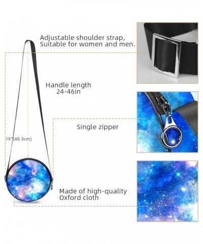 Galaxy Mandala Floral Abstract Crossbody Bag for Women Teen Girls Round Canvas Shoulder Bag Purse Tote Handbag Bag Multi18 $1...