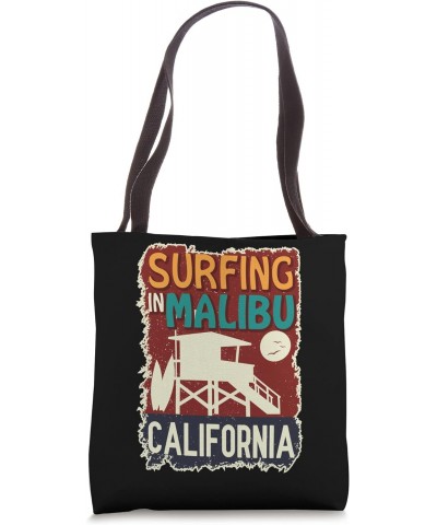 Surfing In Malibu California Lifeguard Station Surfer Tote Bag $12.82 Totes