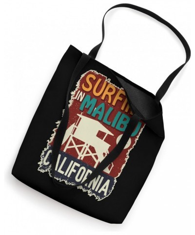 Surfing In Malibu California Lifeguard Station Surfer Tote Bag $12.82 Totes