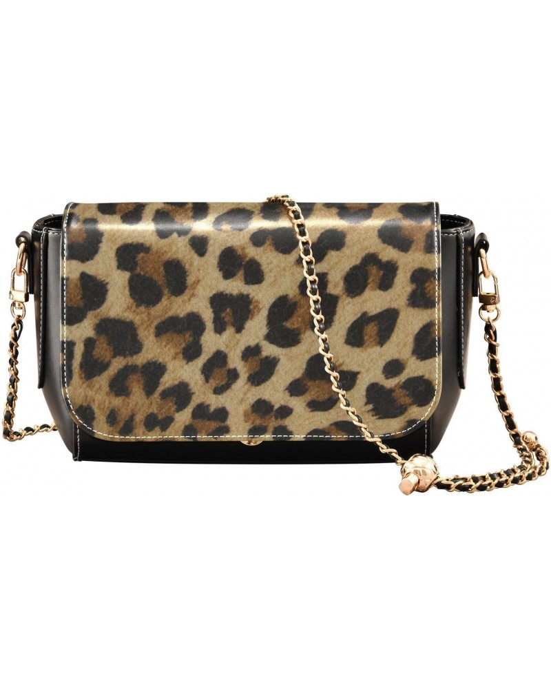 Leopard Print Crossbody bags for Women Small Crossbody Purses with Metal Chain Wallet Purse Shoulder Handbags for Women $19.2...