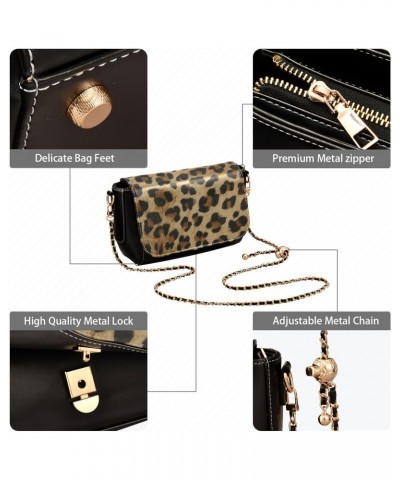 Leopard Print Crossbody bags for Women Small Crossbody Purses with Metal Chain Wallet Purse Shoulder Handbags for Women $19.2...