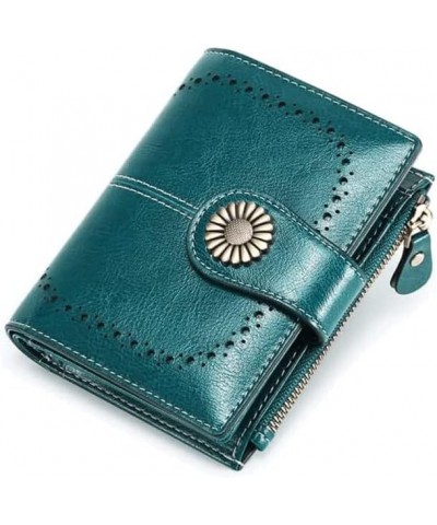 Women's Leather Wallet Fashion Short Student Card Holder Multifunction Business Coins Pocket Mini Coin Purses 10x12.5cm Green...