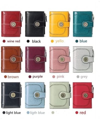 Women's Leather Wallet Fashion Short Student Card Holder Multifunction Business Coins Pocket Mini Coin Purses 10x12.5cm Green...