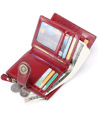 Women's Leather Wallet Fashion Short Student Card Holder Multifunction Business Coins Pocket Mini Coin Purses 10x12.5cm Green...