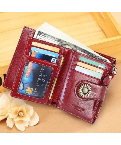 Women's Leather Wallet Fashion Short Student Card Holder Multifunction Business Coins Pocket Mini Coin Purses 10x12.5cm Green...