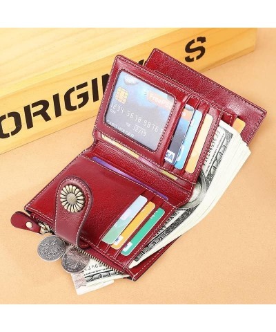 Women's Leather Wallet Fashion Short Student Card Holder Multifunction Business Coins Pocket Mini Coin Purses 10x12.5cm Green...