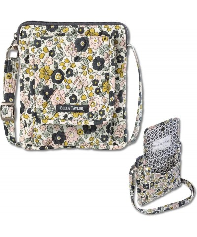 Mini Crossbody Purse with Built In Wallet Delicate Floral Charcoal $20.77 Crossbody Bags