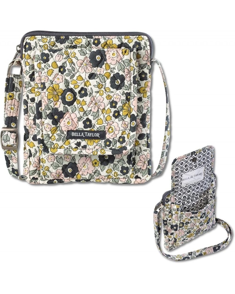 Mini Crossbody Purse with Built In Wallet Delicate Floral Charcoal $20.77 Crossbody Bags