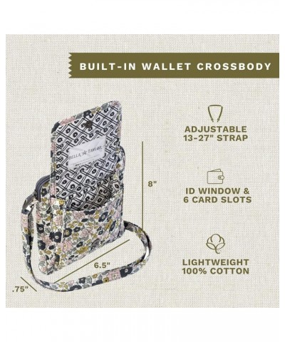 Mini Crossbody Purse with Built In Wallet Delicate Floral Charcoal $20.77 Crossbody Bags