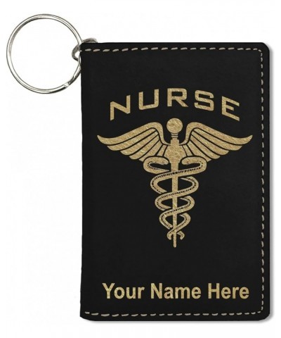 ID Holder Wallet, Nurse, Personalized Engraving Included (Black with Silver) Black with Gold $16.23 Wallets