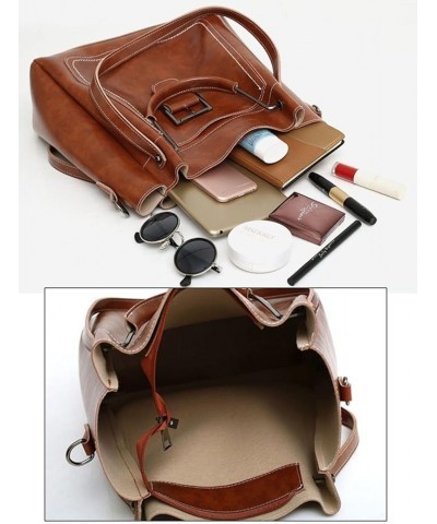 3Pcs Handbag for Women Purse Tote Satchels Designer Shoulder Bag Clutch Brown $15.12 Totes