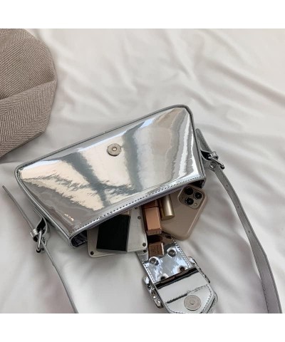 Y2k Purse Trendy Aesthetic Bag Metallic Purse Chrome Purse Y2k Accessories Small Purses for Women Gold $15.65 Handbags