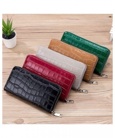 Zipper Coin Purse Genuine Leather Stone Pattern Evening Party Handbags Women Clutch Wristlet Wallet Top-Handle Bags Earth Yel...