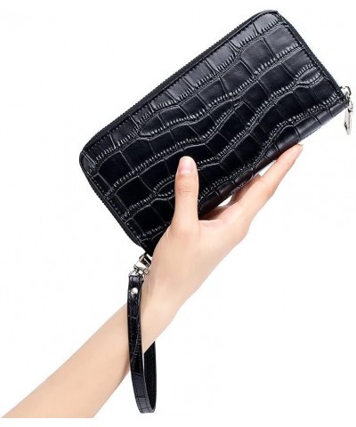 Zipper Coin Purse Genuine Leather Stone Pattern Evening Party Handbags Women Clutch Wristlet Wallet Top-Handle Bags Earth Yel...