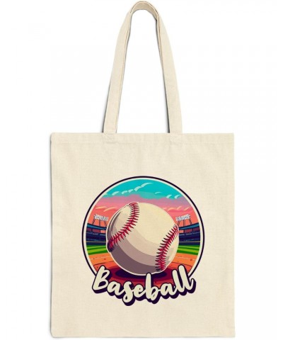 Baseball Cotton Tote Bag for Women Men Casual Tote Bag Cloth Canvas Shopping Bags with Handles Cute Bags Everyday Use 15" x 1...