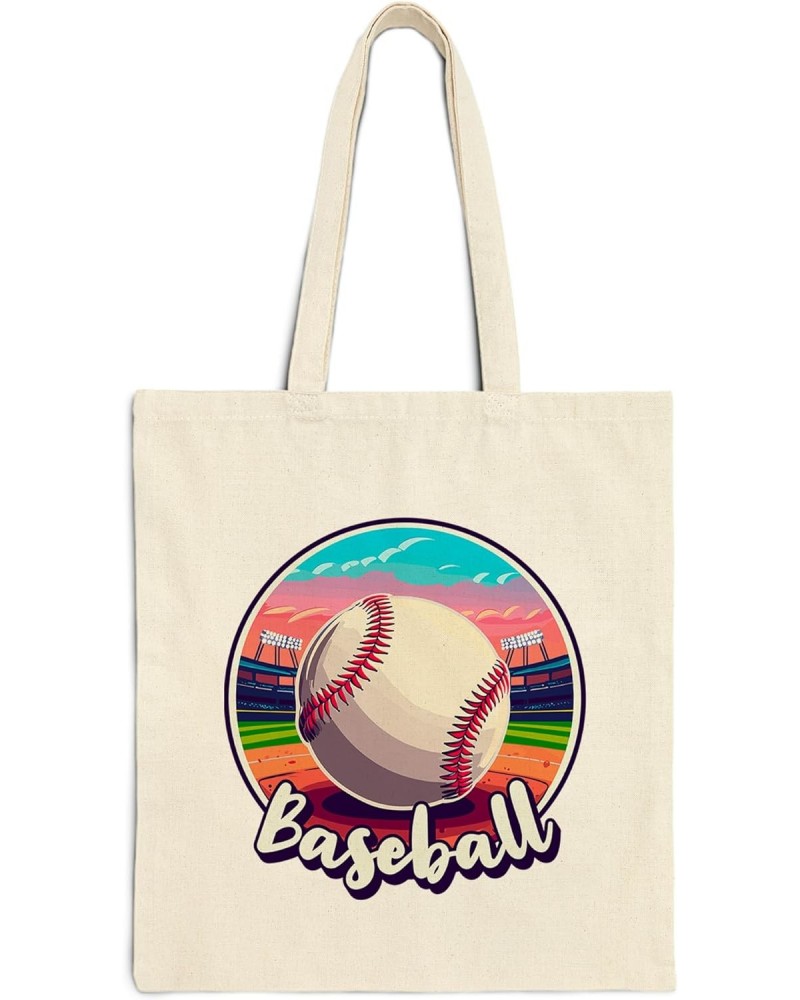 Baseball Cotton Tote Bag for Women Men Casual Tote Bag Cloth Canvas Shopping Bags with Handles Cute Bags Everyday Use 15" x 1...