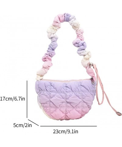 Puffer Shoulder Bag Quilted Tote Bag for Women, Puffy Hobo Bag Lightweight Padding Nylon Handbag Cotton Padded Purse Style C ...