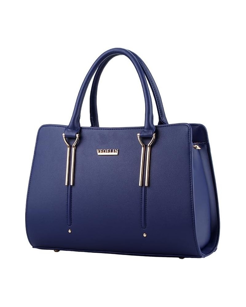 Bright Color Design Women's Crossbody Bag Elegant Portable Shoulder Bag Pu Leather Solid Crossbody Handbag Dark Blue $19.86 T...