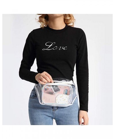 Women Transparent Shoulder Crossbody Bag Designer Fashion Handbag Purse Shoulder Strap Zipper Pvc-white $10.25 Shoulder Bags