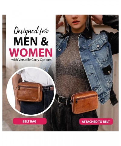 Black Women Leather Hobo Bag with Shoulder Strap and Brown Men Leather Crossbody Phone Bag (2 Pack) $21.55 Hobo Bags