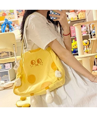 Cute Cheese Crossbody Bag Canvas Shoulder Bag Cheese Wedge Bag Casual Handbag Tote Gift for Girls Birthday Christmas Large 34...