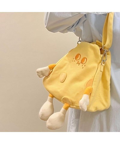 Cute Cheese Crossbody Bag Canvas Shoulder Bag Cheese Wedge Bag Casual Handbag Tote Gift for Girls Birthday Christmas Large 34...