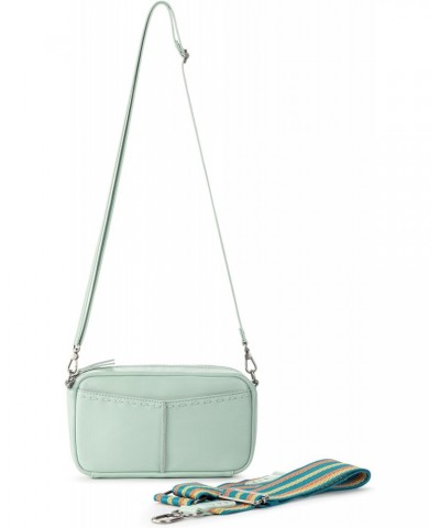 Cora Leather Smartphone Crossbody, Aqua $56.28 Crossbody Bags