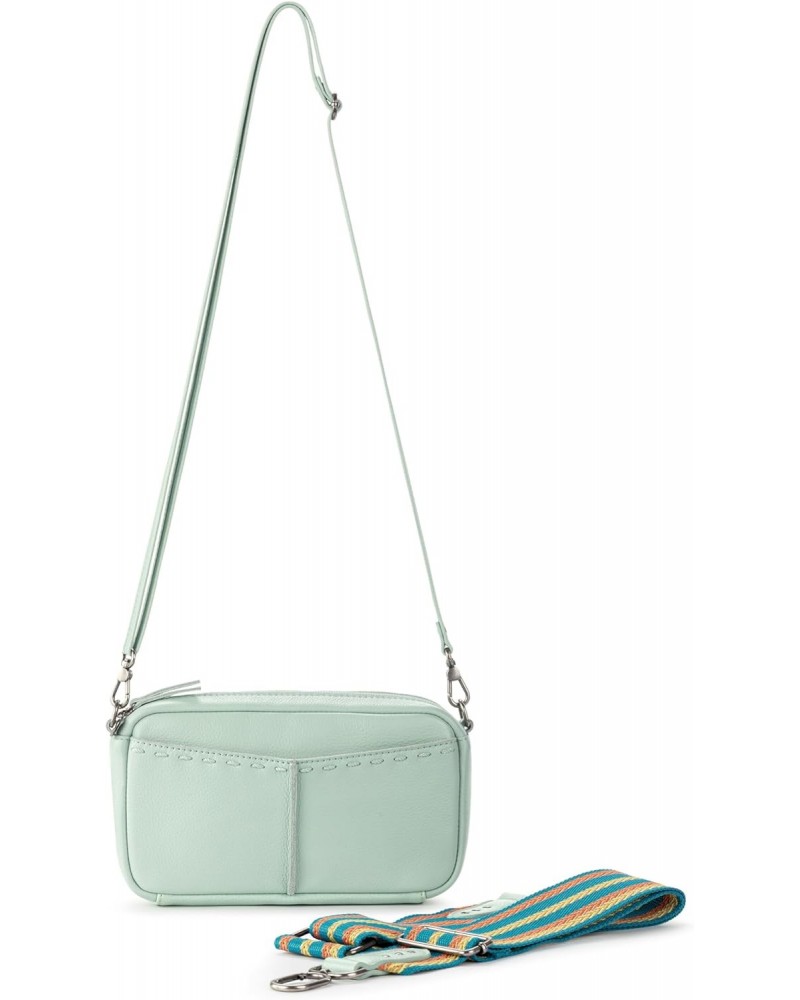 Cora Leather Smartphone Crossbody, Aqua $56.28 Crossbody Bags