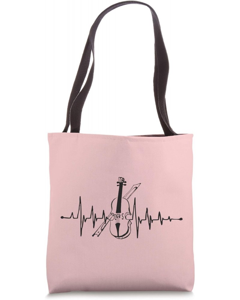 Violin Music Instruments Orchestra Banjo Heart Beat Tote Bag $14.07 Totes