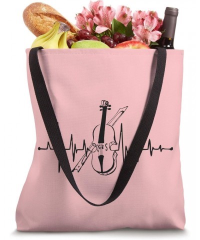 Violin Music Instruments Orchestra Banjo Heart Beat Tote Bag $14.07 Totes