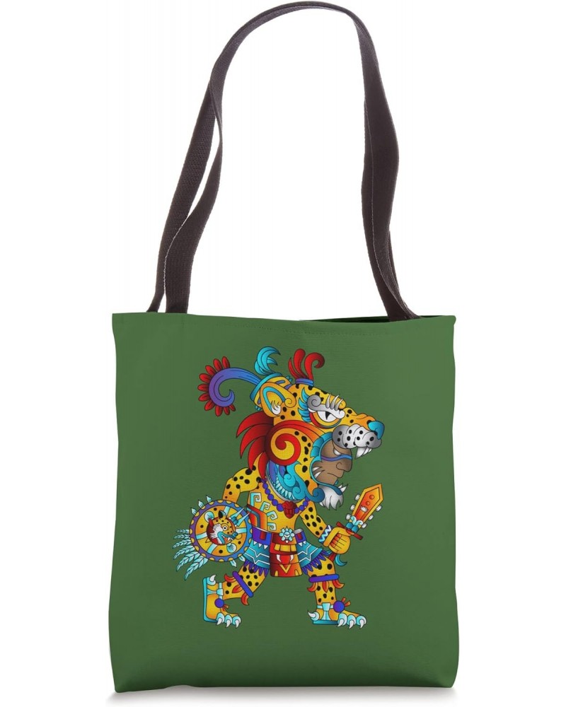 Panther Huichol Sugar Skull Calavera Aztec Skull Art on Back Tote Bag $8.81 Totes