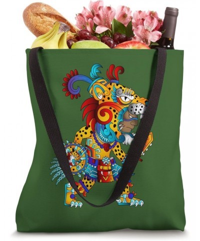 Panther Huichol Sugar Skull Calavera Aztec Skull Art on Back Tote Bag $8.81 Totes