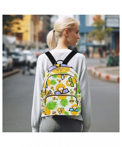 Small Backpack for Women Travel Bag Funny Pineapple with Glasses Daypack Purse Fashion Shoulder Bag Rucksack Small A533 $12.7...