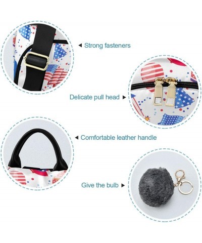 Floral on Black Women's Backpack Purse Anti Theft Casual Fashion Bag with Pompom Usa Icons $20.57 Backpacks