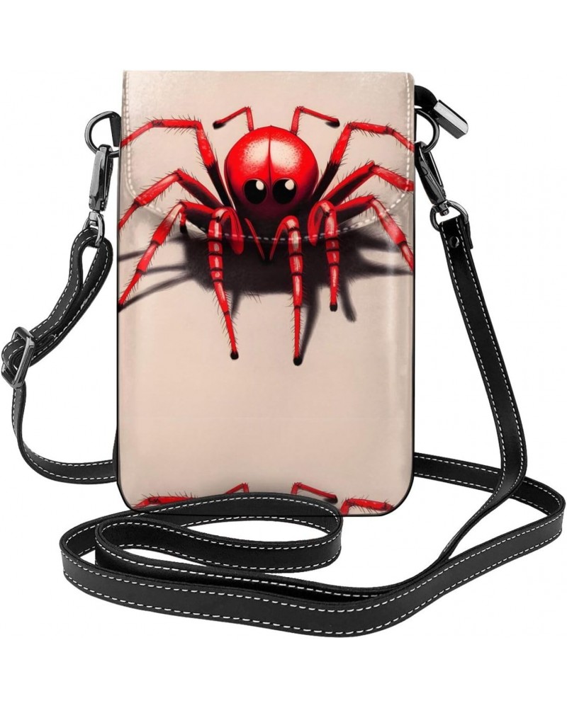 Cute Little Red Spider Women'S With Tassel Small Crossbody Leather Cell Phone Bag Purse For Walking Camping Shopping Dating $...